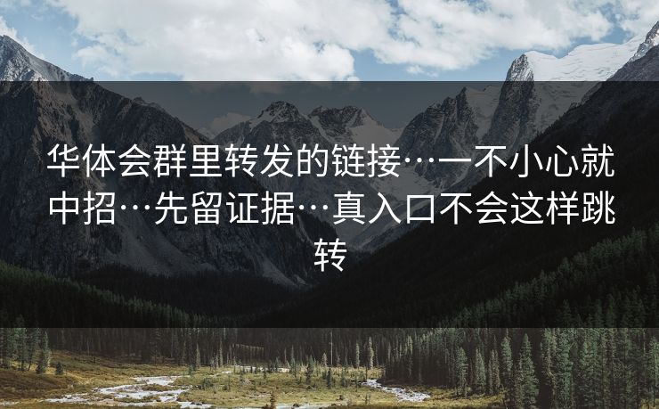 华体会群里转发的链接…一不小心就中招…先留证据…真入口不会这样跳转