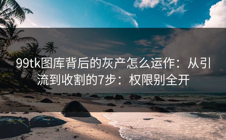 99tk图库背后的灰产怎么运作：从引流到收割的7步：权限别全开