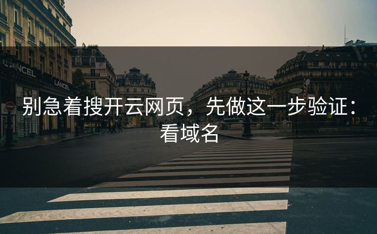 别急着搜开云网页，先做这一步验证：看域名