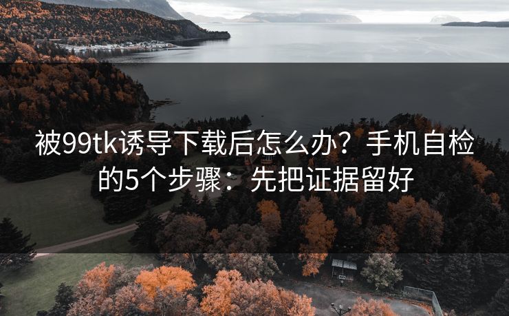 被99tk诱导下载后怎么办？手机自检的5个步骤：先把证据留好