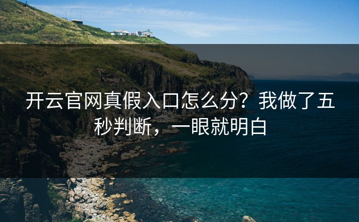 开云官网真假入口怎么分？我做了五秒判断，一眼就明白